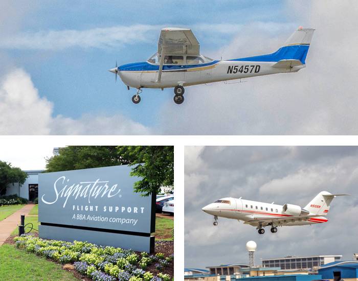 Signature Flight Support sign and planes